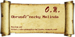 Obrusánszky Melinda névjegykártya